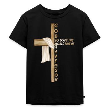 Kristna korsreligion bibelverser - Ekologisk premium-T-shirt barn - svart - Fram - Mikhail (115cm)