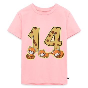 14 Geburtstag Roter Panda - Kinder Premium Bio T-Shirt - Rosa - Vorne - AI Model Kid Female (0cm)