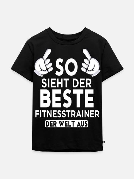 Fitnesstrainer Spruch - Kinder Premium Bio T-Shirt - Schwarz
