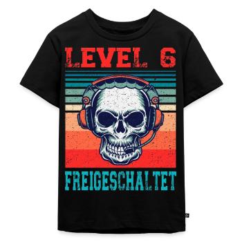 Level 6 Freigeschaltet Gamer Geburtstag 6 Jahre - Kinder Premium Bio T-Shirt - Schwarz - Vorne - Mikhail (115cm)