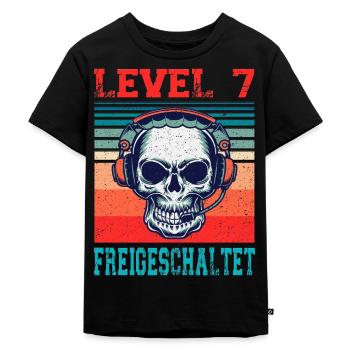 Gamer Geburtstag 7 Jahre Video Game Level 7 - Kinder Premium Bio T-Shirt - Schwarz - Vorne - Mikhail (115cm)