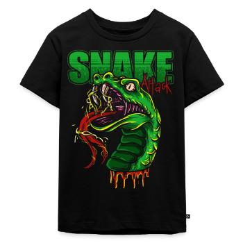 Schlange - Kinder Premium Bio T-Shirt - Schwarz - Vorne - Mikhail (115cm)