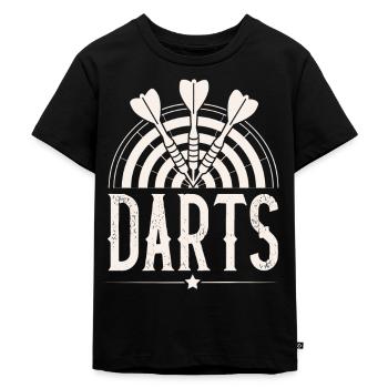 Dart Darten Darts - Kinder Premium Bio T-Shirt - Schwarz - Vorne - Mikhail (115cm)