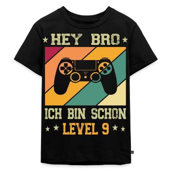 Gamer Geburtstag 9 Jahre Junge ich bin Level 9 - Kinder Premium Bio T-Shirt - Schwarz - Vorne - Mikhail (115cm)