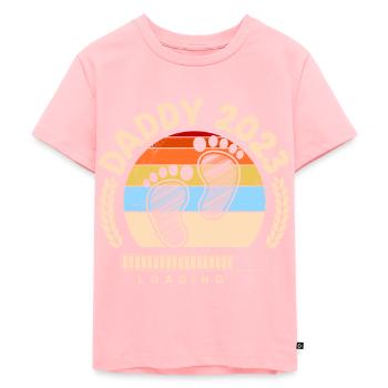 Daddy 2023 loading Dad-to-be - Kids Premium Organic T-Shirt - rose - Front - AI Model Kid Female (0cm)
