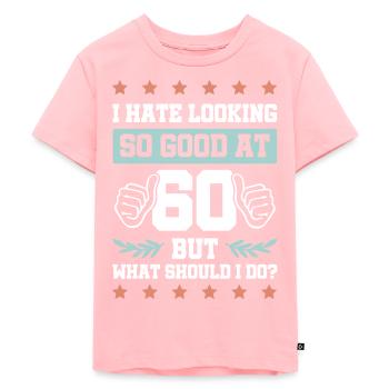 Anniversaire de 60 ans - T-shirt Premium bio Enfant - rose - Devant - AI Model Kid Female (0cm)