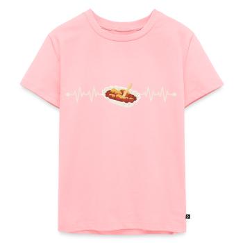 Currywurst Heartbeat aime le cadeau de restauration rapide - T-shirt Premium bio Enfant - rose - Devant - AI Model Kid Female (0cm)