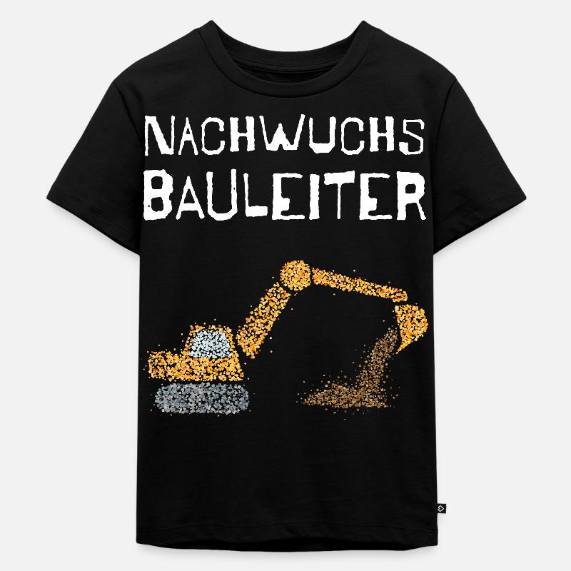 Nachwuchs Bauleiter Bagger Baggern - Kinder Premium Bio T-Shirt - Schwarz