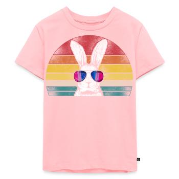 Bisexual Bi Pride Flag Rabbit - Kids Premium Organic T-Shirt - rose - Front - AI Model Kid Female (0cm)
