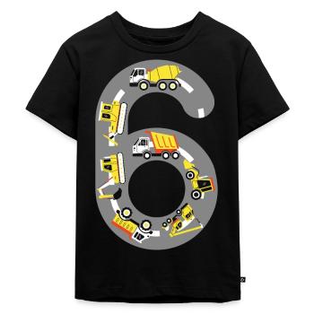 Autos Geburtstagsshirt 6 Jahre Jungen 6. Geburtsta - Kinder Premium Bio T-Shirt - Schwarz - Vorne - Mikhail (115cm)