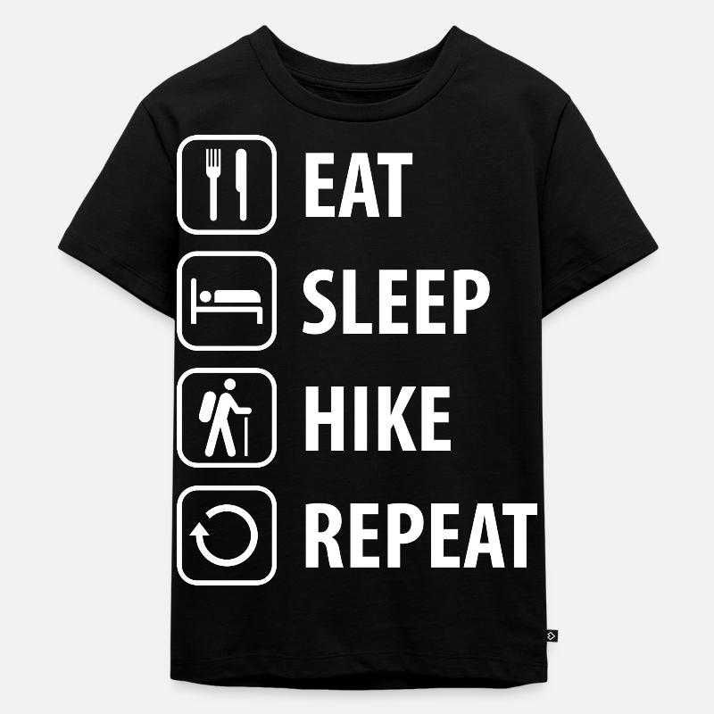 Eat Sleep Hike Repeat - Kinder Premium Bio T-Shirt - Schwarz