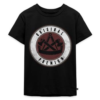 Zimmermann Symbol Guild Motif d’armoiries pour charpentier - T-shirt Premium bio Enfant - noir - Devant - Mikhail (115cm)