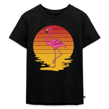Flamingo Pink Flamingo Flamingo Geschenk - Kinder Premium Bio T-Shirt - Schwarz - Vorne - Mikhail (115cm)