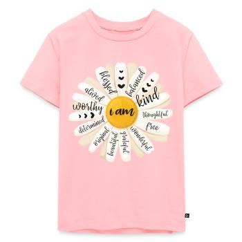 Motivation - Kids Premium Organic T-Shirt - rose - Front - AI Model Kid Female (0cm)