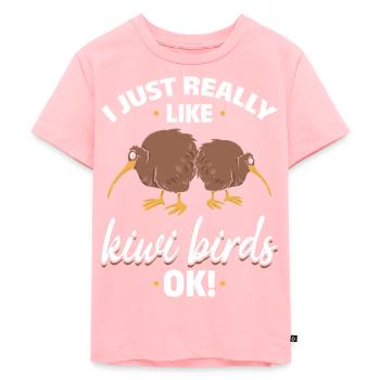 I like Kiwi Birds I New Zealand Kiwi Bird - Kids Premium Organic T-Shirt - rose - Front - AI Model Kid Female (0cm)