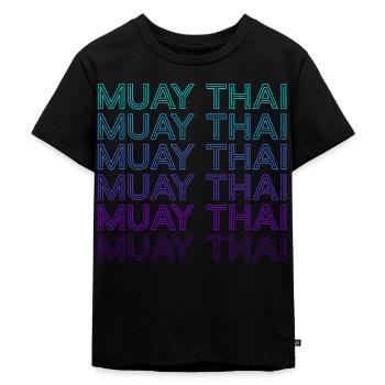 Muay Thai Thai Boxing Retro - Kids Premium Organic T-Shirt - black - Front - Mikhail (115cm)