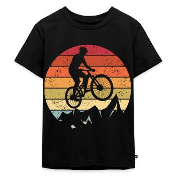 Vintage MTB Mountainbike Geschenk BMX Zubehör - Kinder Premium Bio T-Shirt - Schwarz - Vorne - Mikhail (115cm)