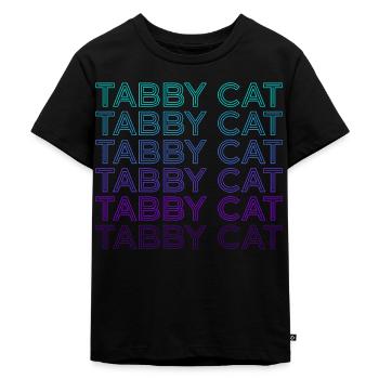 Tabby Cat Orange Cat Retro - Kids Premium Organic T-Shirt - black - Front - Mikhail (115cm)
