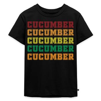Gurke - Kinder Premium Bio T-Shirt - Schwarz - Vorne - Mikhail (115cm)