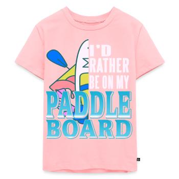 I'd Rather Be On My Paddle Board Rowing T-Shirt - Kids Premium Organic T-Shirt - rose - Front - AI Model Kid Female (0cm)
