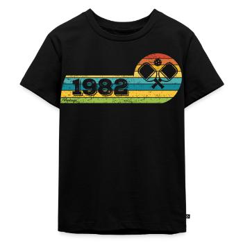 Pickleball-Spieler Jahrgang 1982 Geburtstag Game - Kinder Premium Bio T-Shirt - Schwarz - Vorne - Mikhail (115cm)