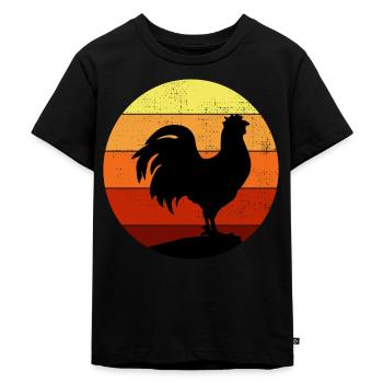 Chicken Lover Poultry Farmer Farming Vintage Retro - Kids Premium Organic T-Shirt - black - Front - Mikhail (115cm)