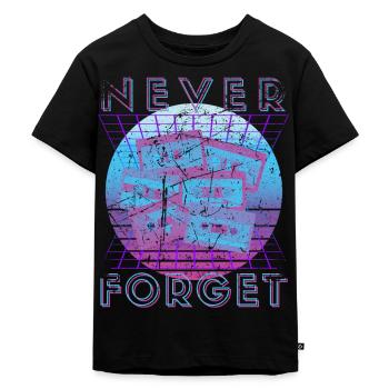 Never Forget Retro 80s 90s Nostalgia - Kids Premium Organic T-Shirt - black - Front - Mikhail (115cm)