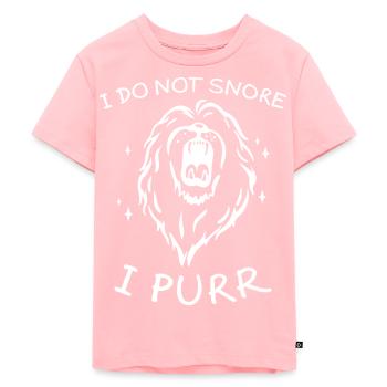 Purring Lion Funny Saying Sleeping Gift - Kids Premium Organic T-Shirt - rose - Front - AI Model Kid Female (0cm)