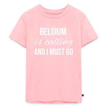 Belgique - T-shirt Premium bio Enfant - rose - Devant - AI Model Kid Female (0cm)