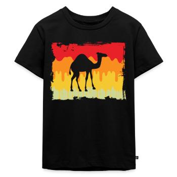 Dromadaire rétro - T-shirt Premium bio Enfant - noir - Devant - Mikhail (115cm)