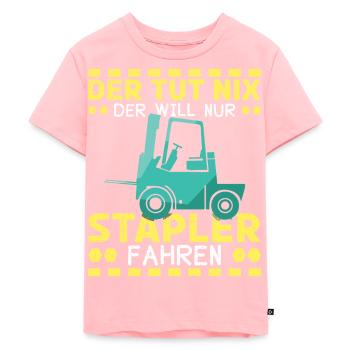 Der Tut Nix Der Will Nur Stapler Fahren - Kinder Premium Bio T-Shirt - Rosa - Vorne - AI Model Kid Female (0cm)