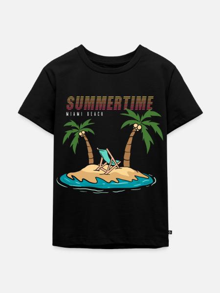 Summertime Miami Beach Vacation - Kinder Premium Bio T-Shirt - Schwarz