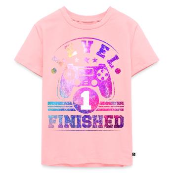 1 Birthday Level 1 Finished - Kids Premium Organic T-Shirt - rose - Front - AI Model Kid Female (0cm)
