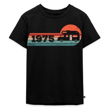 Motorhome Driver Camping born in 1975 Birthday - Kids Premium Organic T-Shirt - black - Front - Mikhail (115cm)