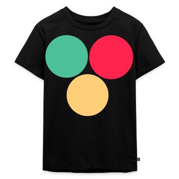 Trois cercles- vert- rouge- jaune - T-shirt Premium bio Enfant - noir - Devant - Mikhail (115cm)