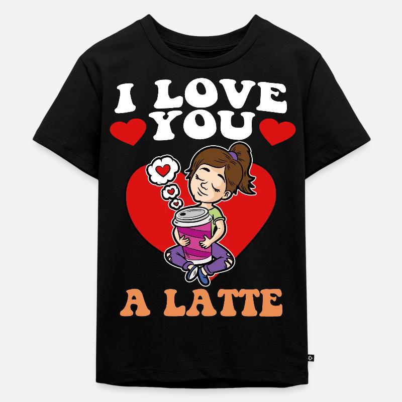 Ti amo un Latte Caffè Cappuicino - Maglietta ecologica premium per bambini - nero