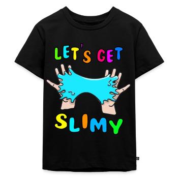 Let's get Slimy Knete Kinder Spielzeug Slime - Kinder Premium Bio T-Shirt - Schwarz - Vorne - Mikhail (115cm)