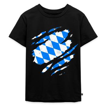 BAVARIAN FLAG BAVARIAN DIAMOND FLAG BAVARIA - Kids Premium Organic T-Shirt - black - Front - Mikhail (115cm)