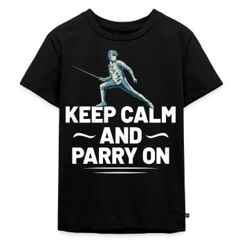 Fencing Fencer Fence - Kinder Premium Bio T-Shirt - Schwarz - Vorne - Mikhail (115cm)