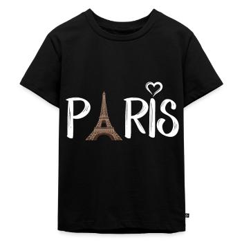 Tour Eiffel à Paris France - T-shirt Premium bio Enfant - noir - Devant - Mikhail (115cm)