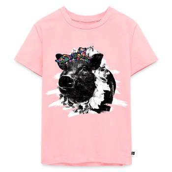 Pig - Kids Premium Organic T-Shirt - rose - Front - AI Model Kid Female (0cm)