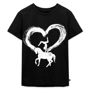 Mädchen Voltigieren Volti - Kinder Premium Bio T-Shirt - Schwarz - Vorne - Mikhail (115cm)