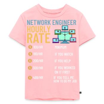 Netzwerkingenieur Network Engineer Computer - Kids Premium Organic T-Shirt - rose - Front - AI Model Kid Female (0cm)