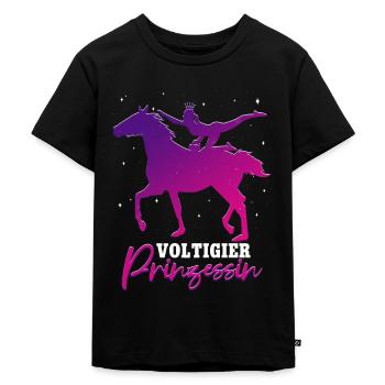 Mädchen Voltigieren Volti - Kinder Premium Bio T-Shirt - Schwarz - Vorne - Mikhail (115cm)