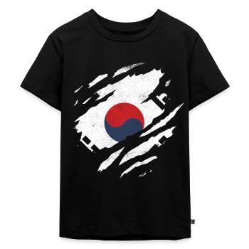 DRAPEAU SUD-CORÉEN CORÉE DU SUD CORÉE DU SUD - T-shirt Premium bio Enfant - noir - Devant - Mikhail (115cm)