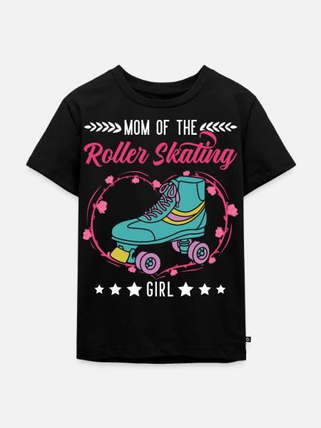 Rollschuh Mädchen Mama Rollkunstlauf - Kinder Premium Bio T-Shirt - Schwarz