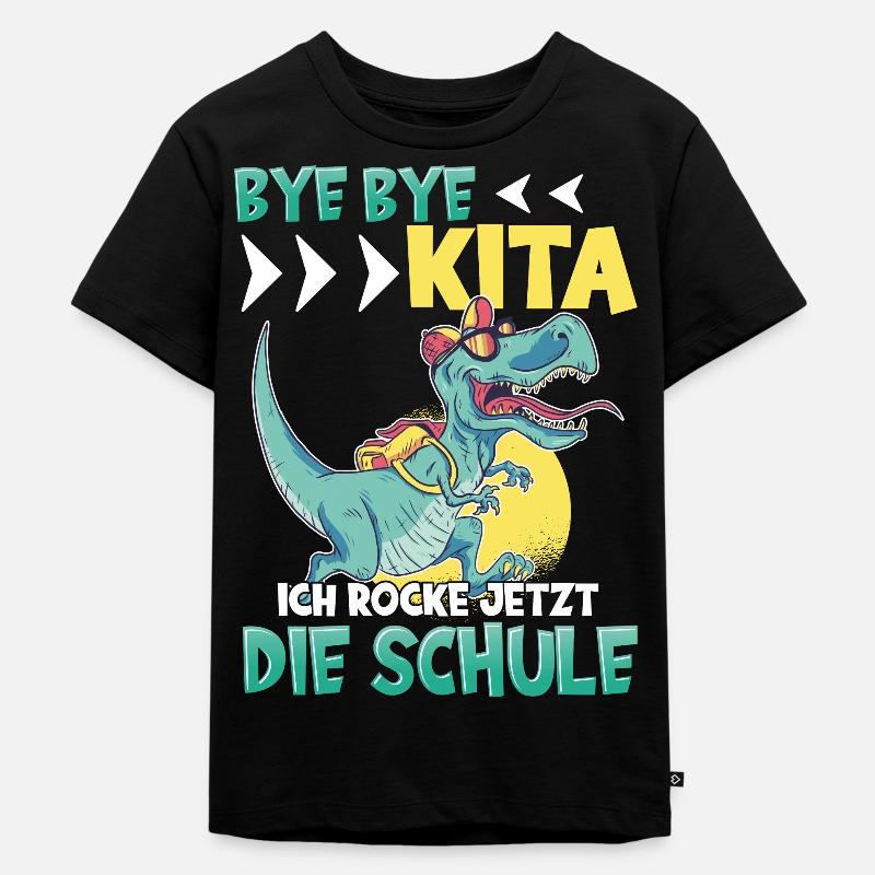 Bye bye Kindergarten Trex - Kinder Premium Bio T-Shirt - Schwarz