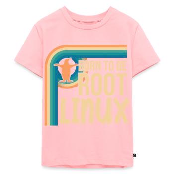 Born To Be Root Linux Nerd for Coding - Kids Premium Organic T-Shirt - rose - Front - AI Model Kid Female (0cm)