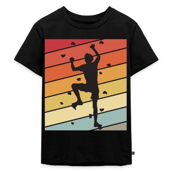 Mur d’escalade Rétro Bloc Escalade Montagnes - T-shirt Premium bio Enfant - noir - Devant - Mikhail (115cm)
