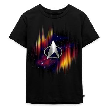Star Trek The Next Generation Silber Logo - Kinder Premium Bio T-Shirt - Schwarz - Vorne - Mikhail (115cm)
